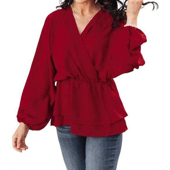 NEW ANDREE BY UNIT catch me there blouse in burgundy - Picture 1 of 4